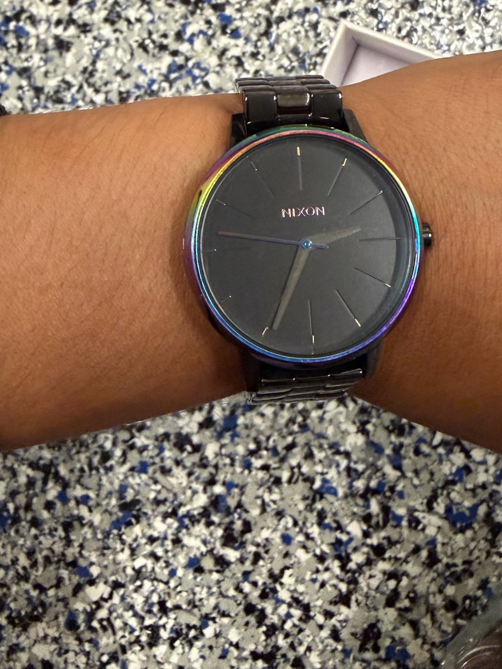 Nixon Black Dial Rainbow-Edge Stainless Watch